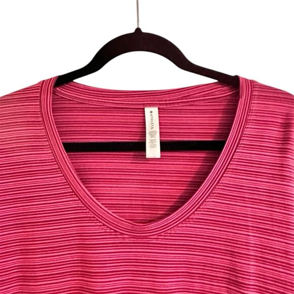 Athleta Cloudlight Stratus Striped Top #657835 Pink/Raspberry XL - Picture 4 of 7